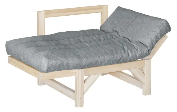 Кресло-кровать для отдыха Бинго из массива березы (Серый) (EL) | Интернет магазин Масса Мебель