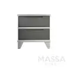 Тумба прикроватная Соня из массива и шпона (BR) (Белый/Серый)