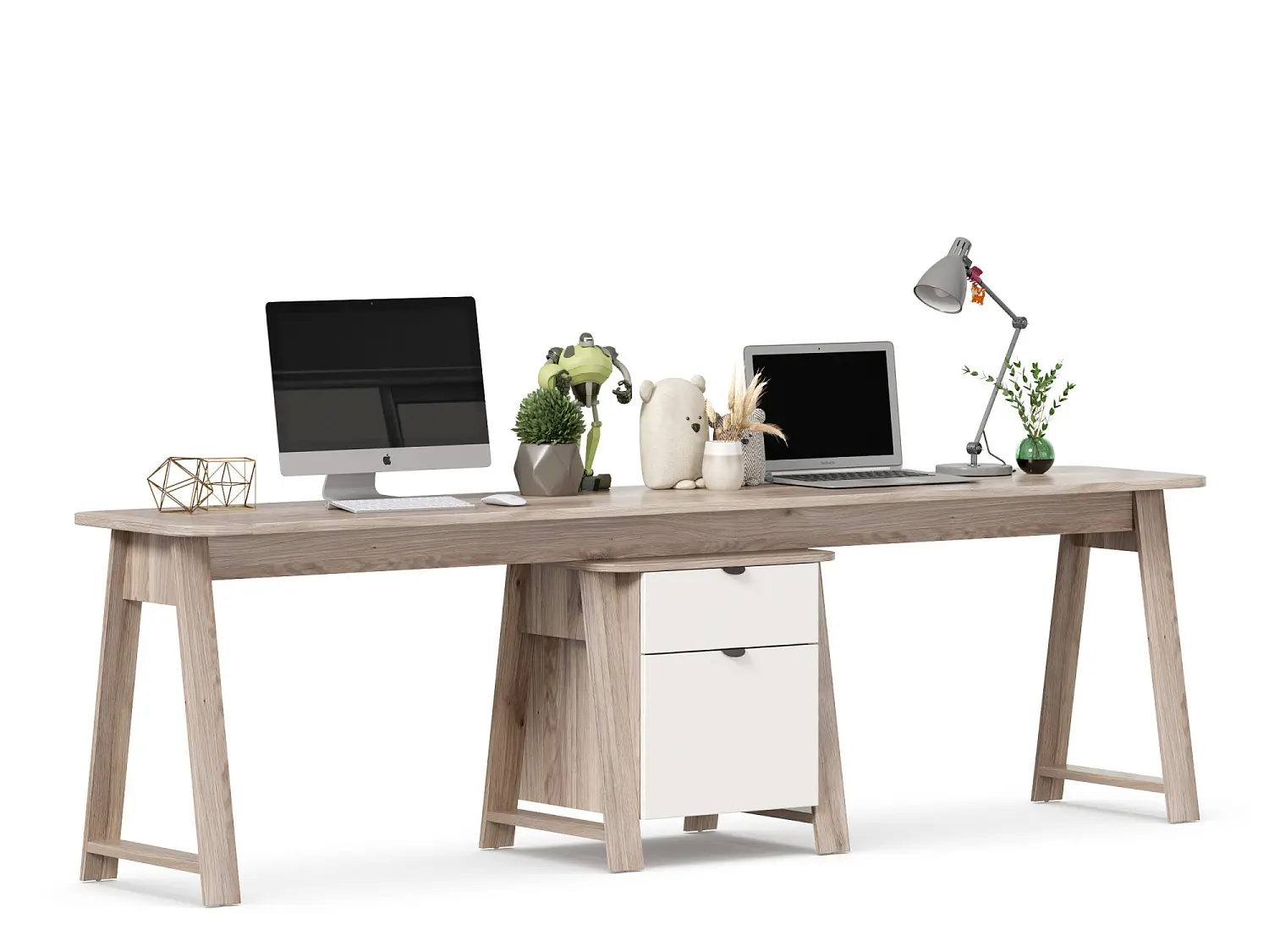 Тумба 610 для стола Нео (Дуб Маувелла/Белый) ЛД