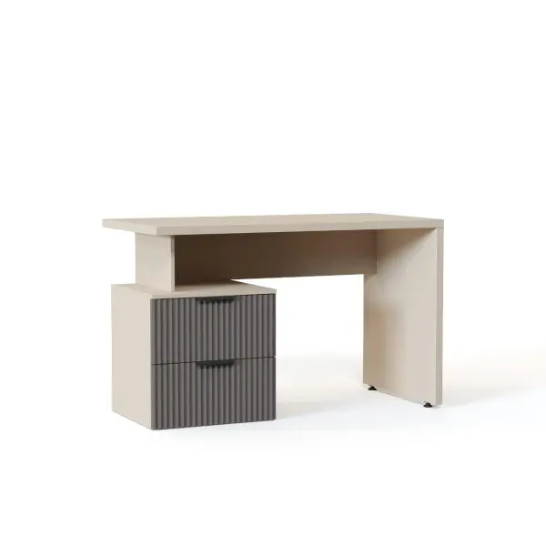 NEO Стол опирающийся на тумбу Н=500мм. 1200х750х600 с рифленым фасадом серый