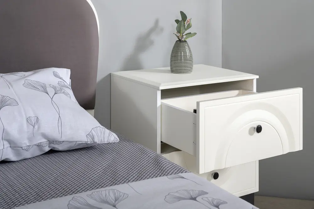 Тумба прикроватная 13.291 Валенсия белый/шагрень (Mob) | Интернет магазин Масса Мебель