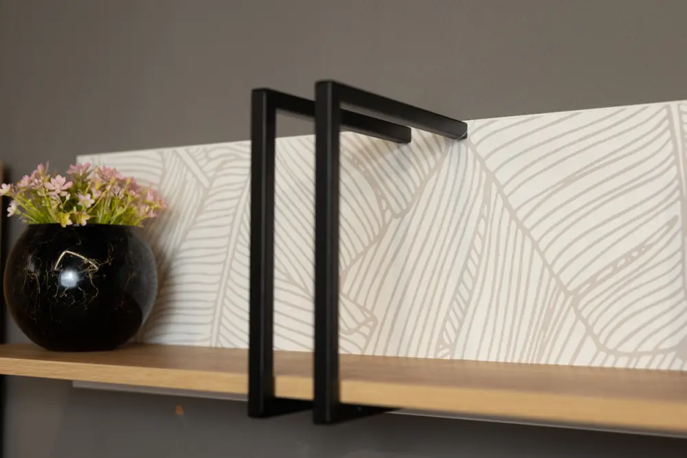 Полка навесная 1800 Ройбен (Дуб золотой/Белый) ЛД | Интернет магазин Масса Мебель