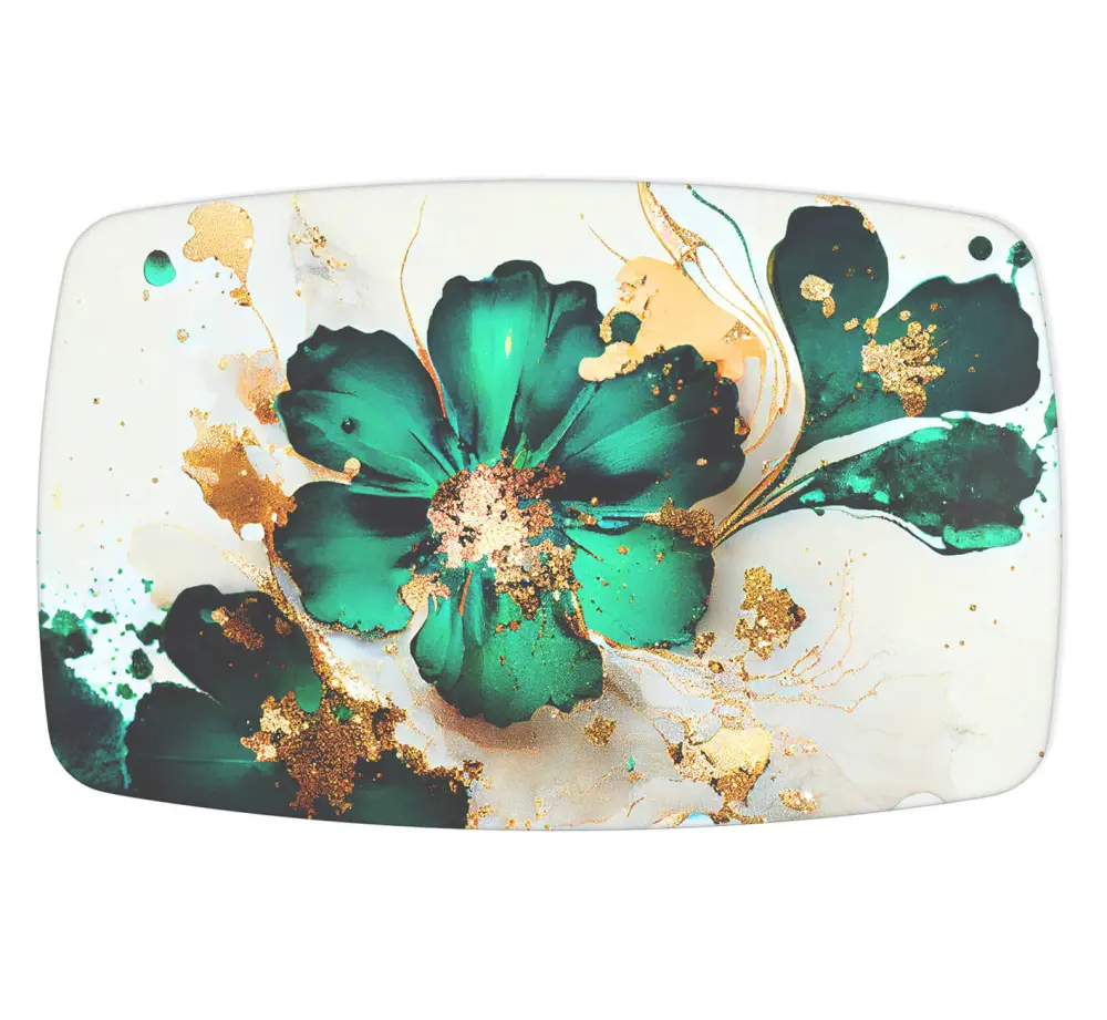 Стол обеденный  SHT-TU14/TT32 118/77 стекло/МДФ белый муар / золото / малахитово зеленый(SHF) снято | Интернет магазин Масса Мебель