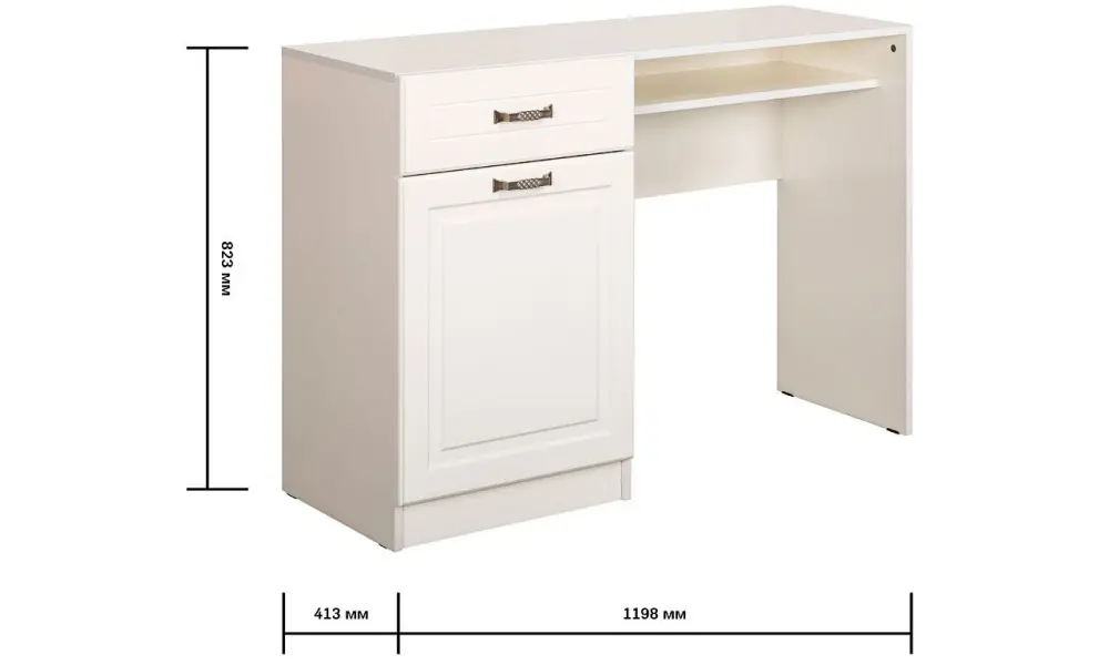 Стол туалетный Ливерпуль 12.46.01 белый ясень/ваниль (Mob) | Интернет магазин Масса Мебель