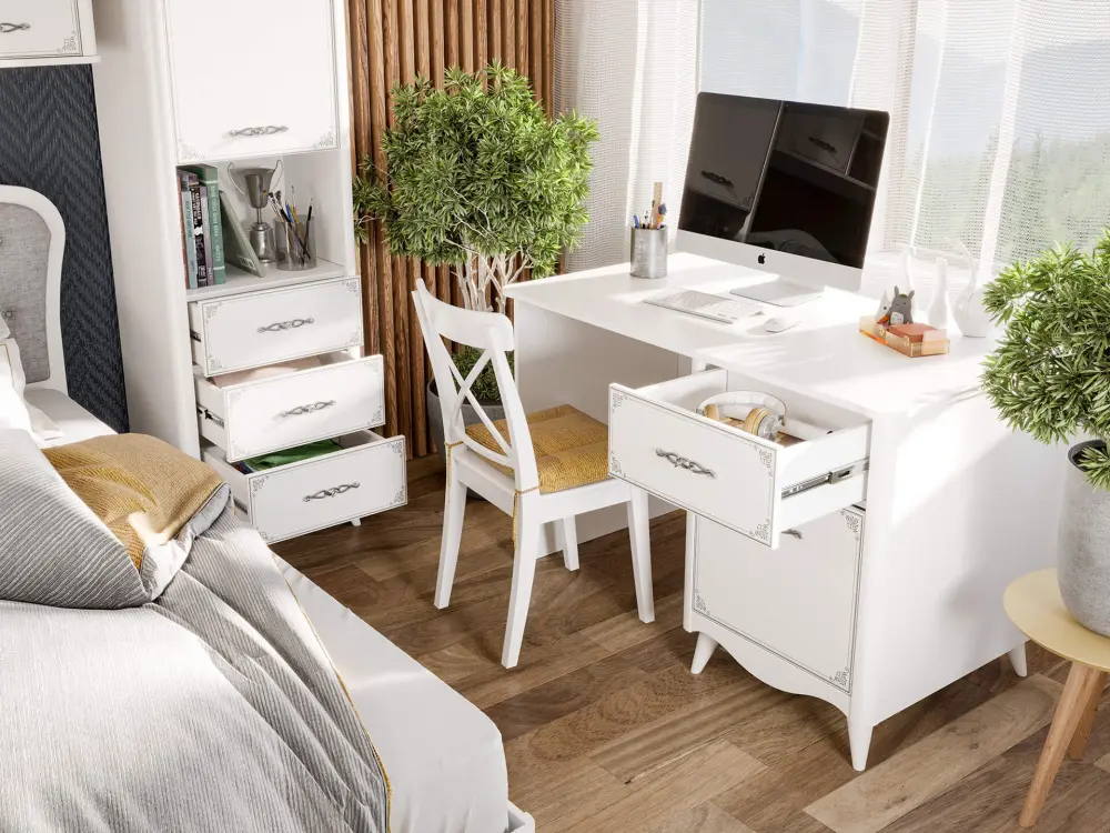 Мебель для детской Элис композиция №3 (Белый) ЛД - интернет магазин Масса Мебель