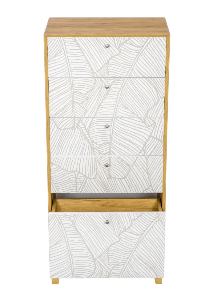 Тумба высокая Ройбен (Дуб золотой/Белый) ЛД | Интернет магазин Масса Мебель