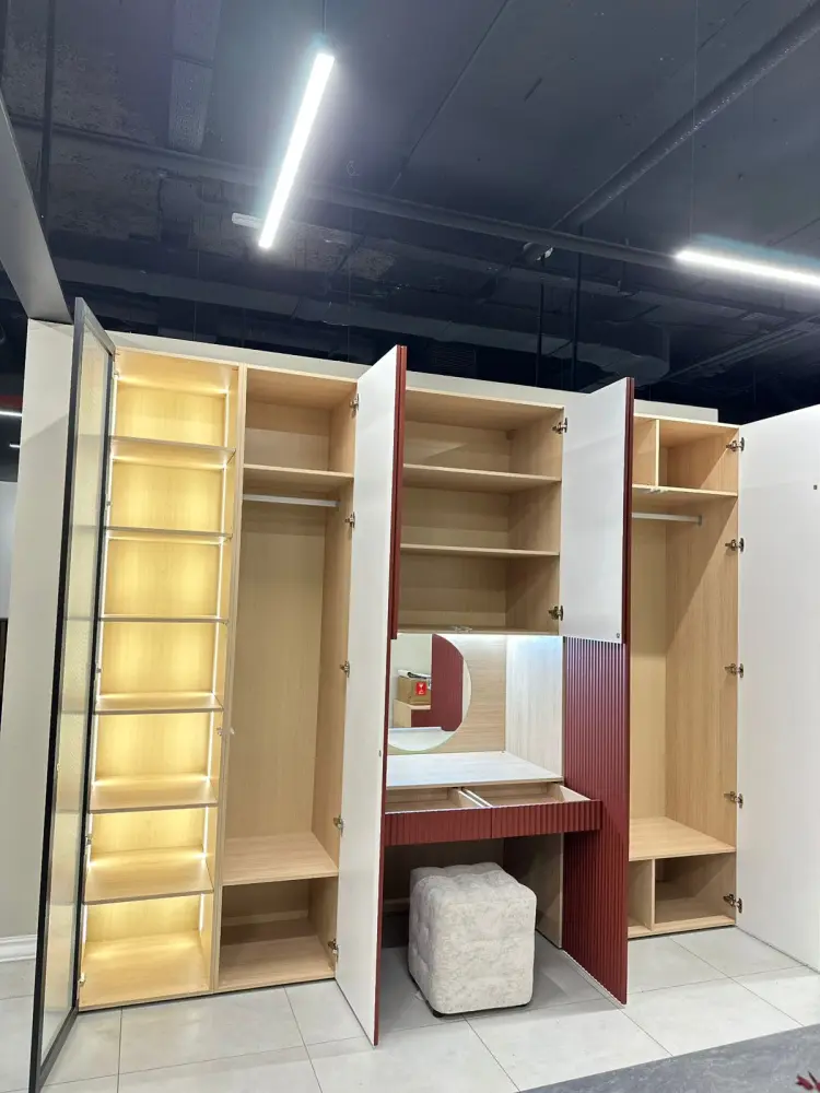 Спальня massa композиция 2 Гардеробная с трюмо бардо/дуб Выставочный образец | Интернет магазин Масса Мебель