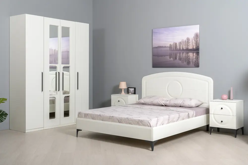 Шкаф двухстворчатый с зеркалами 13.329  Валенсия белый/шагрень (Mob) | Интернет магазин Масса Мебель