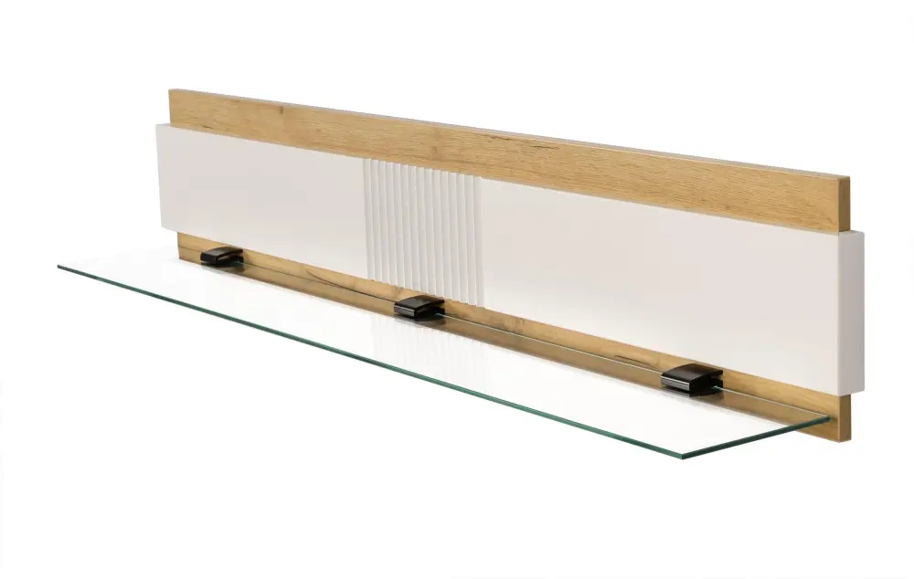 Полка навесная 1400 Бари (Дуб Золотой/Белый) ЛД | Интернет магазин Масса Мебель