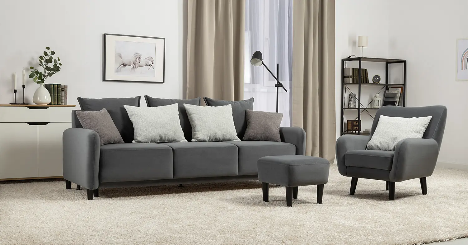 Диван прямой Дакота еврокнижка, велюр (NG)