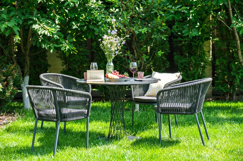 "Диего" обеденный стол из HPL круглый Ø100см, цвет "серый гранит" (sis) - интернет магазин Масса Мебель