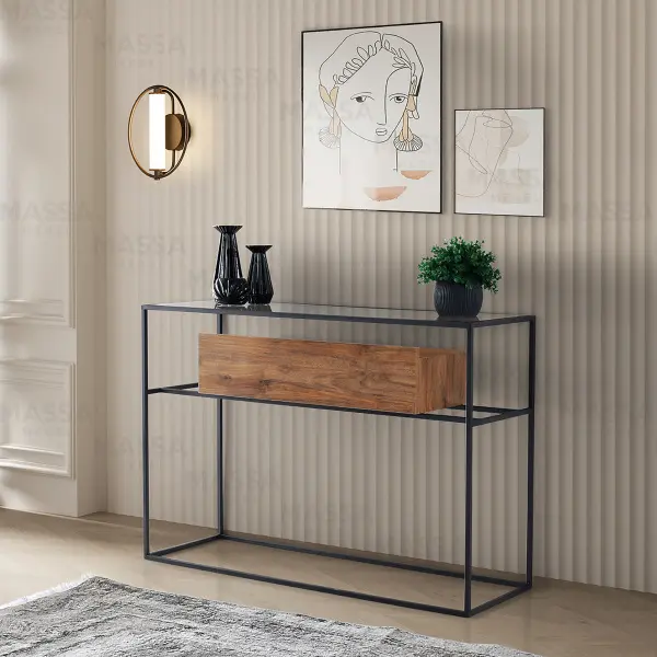 Консоль Sienna МДФ/Металл/Стекло (Турция) - интернет магазин Масса Мебель
