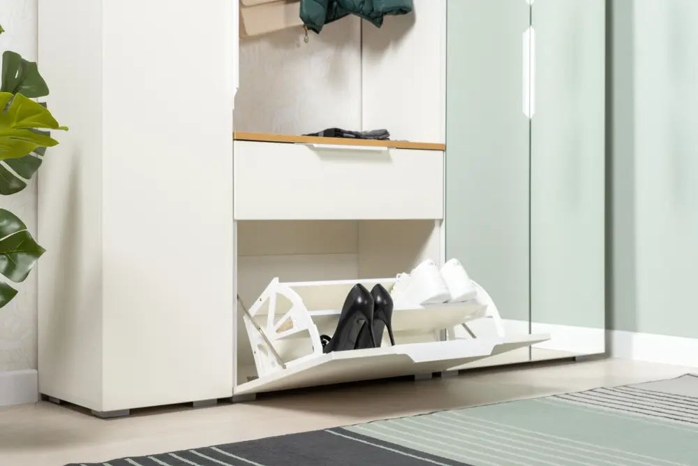 Комплект мебели в прихожую Октава  Дуб Крафт Золотой/Белый Шагрень (Mob) | Интернет магазин Масса Мебель