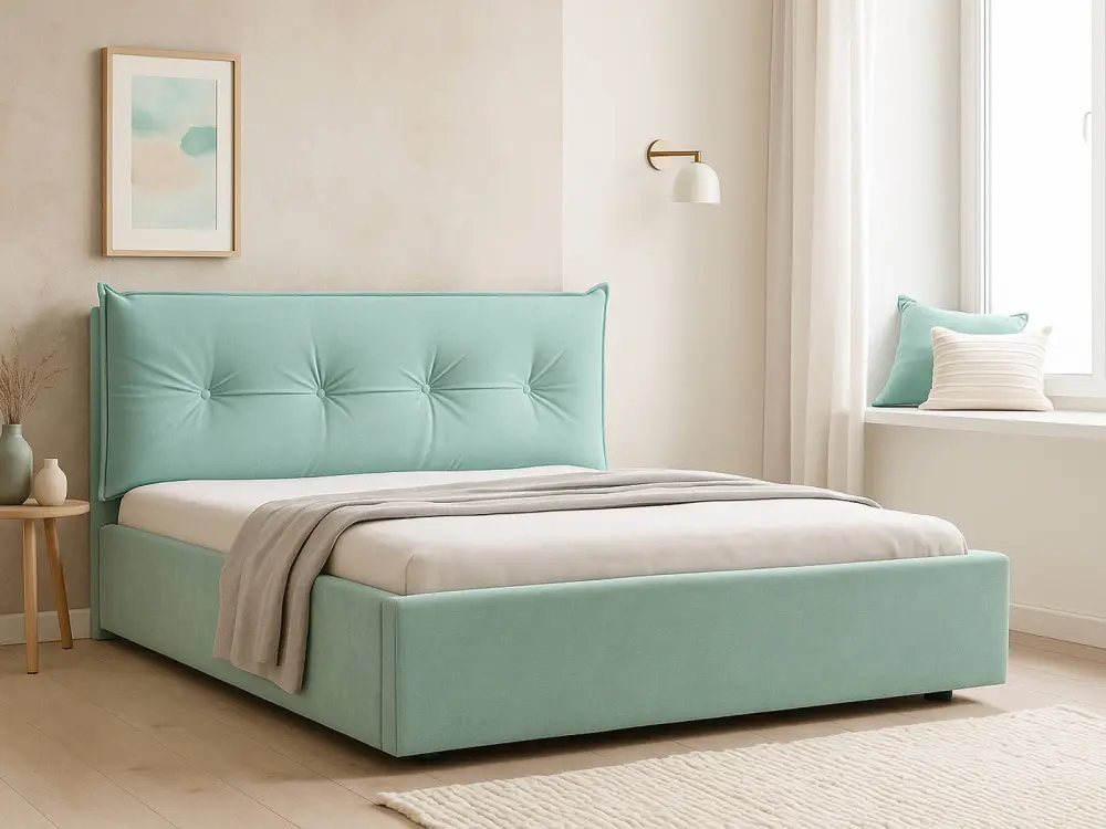 Кровать двуспальная Палермо 180х200 (Мятный)