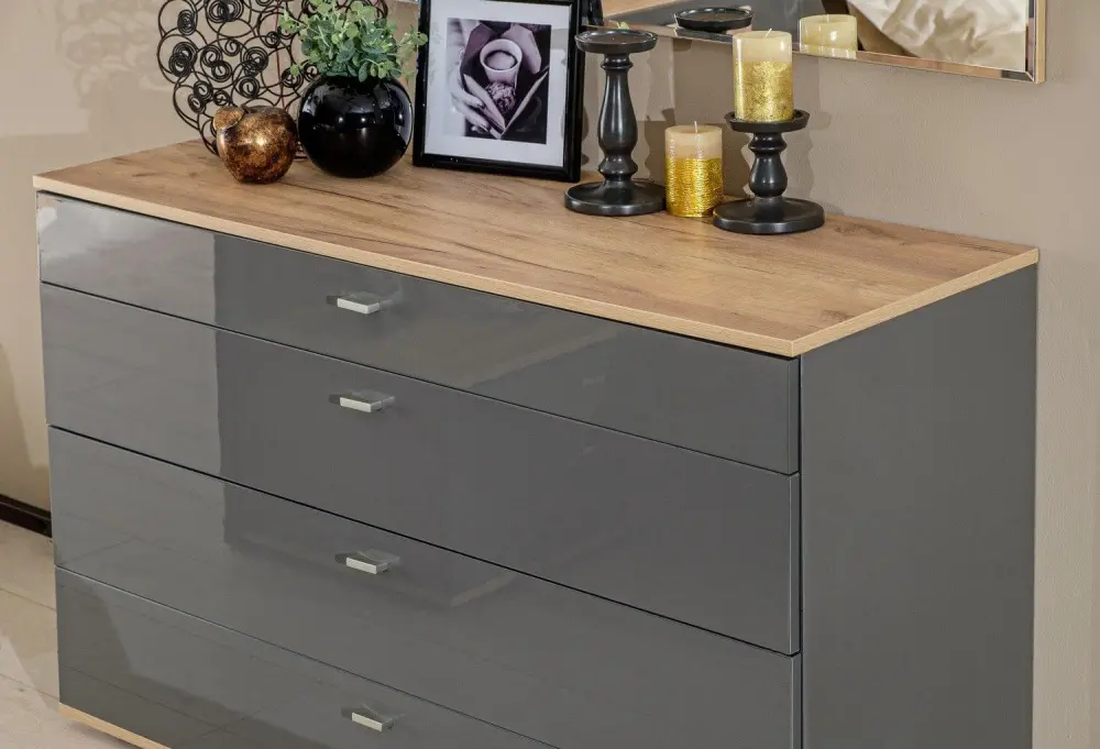 Комод Фиджи 1200  (Дуб Золотой/Антрацит) ЛД - интернет магазин Масса Мебель