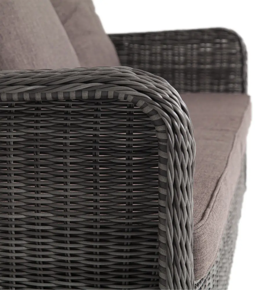 "Гляссе" диван трехместный из искусственного ротанга, цвет графит (sis) - интернет магазин Масса Мебель