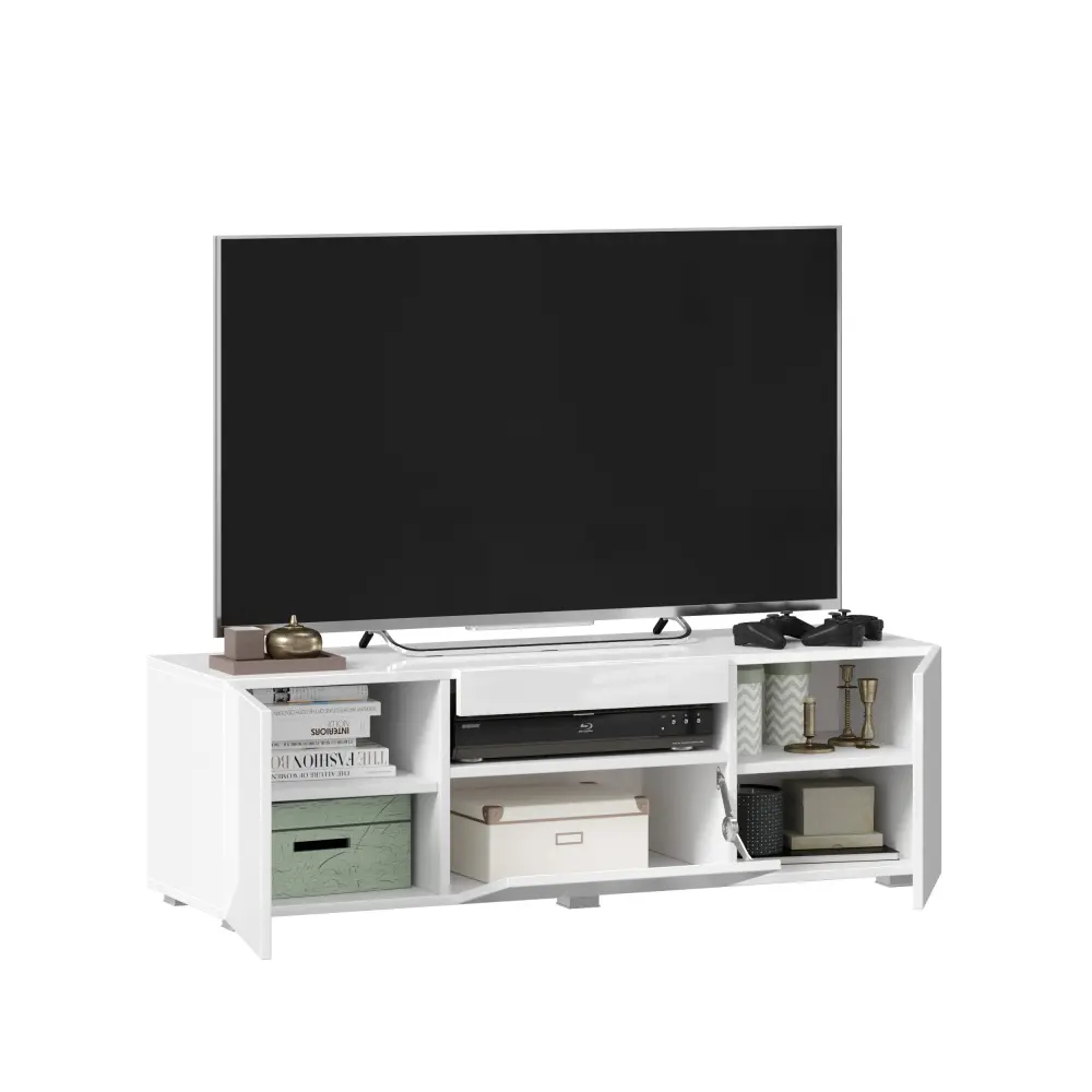 Бруклин Тумба под ТВ 1200 (Белый глянец) | Интернет магазин Масса Мебель