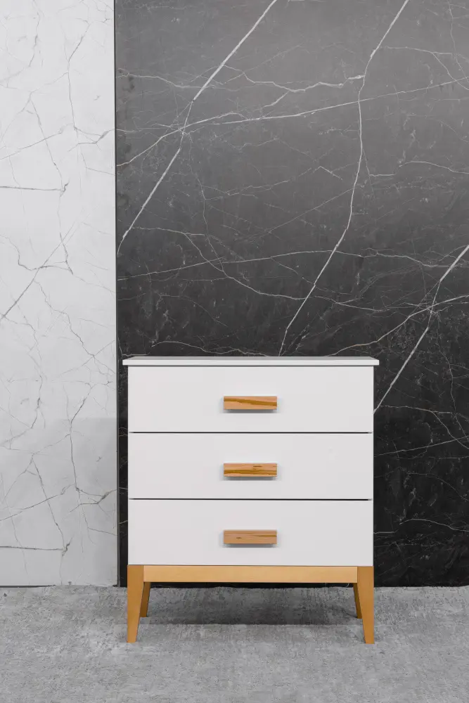 Комод с пеленальным столиком Terra белый/дерево (ANT) 