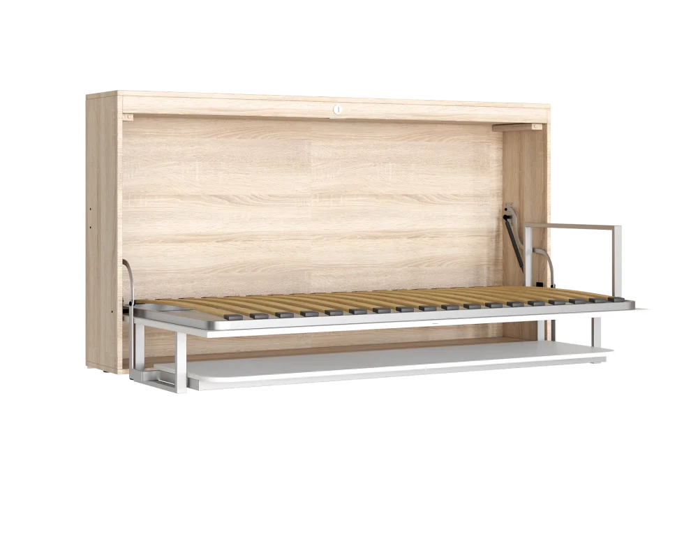 Кровать-трансформер 90х200 со столом Дуб Сонома светлый / Белый (MLM) | Интернет магазин Масса Мебель