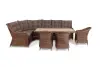 "Бергамо" обеденная группа угловая из искусственного ротанга, цвет коричневый (sis) | Интернет магазин Масса Мебель