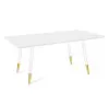 Стол обеденный SHT-TU14/120/80 МДФ белый муар / золото / белый шагрень (SHF)