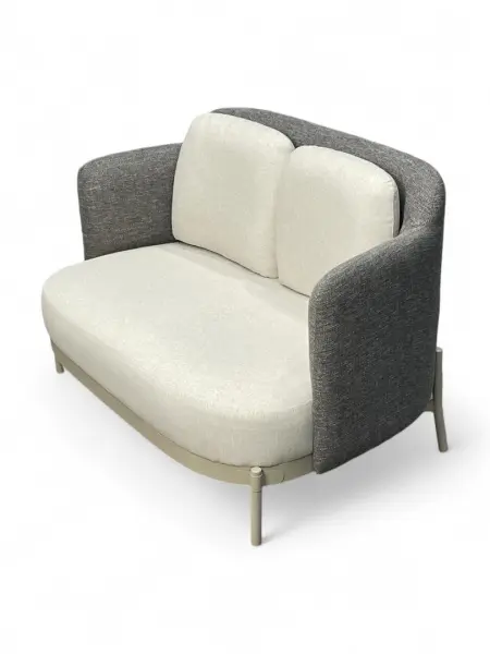 Диван прямой Сэнди серо белая рогожка-ножки металл, MASSA | Интернет магазин Масса Мебель