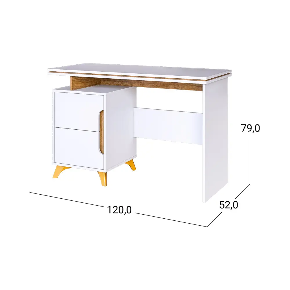 Стол письменный Сканди Белый снег/Орех лион (CLP) 