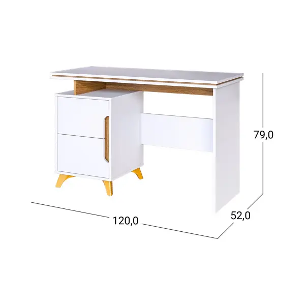 Стол письменный Сканди Белый снег/Орех лион (CLP) 