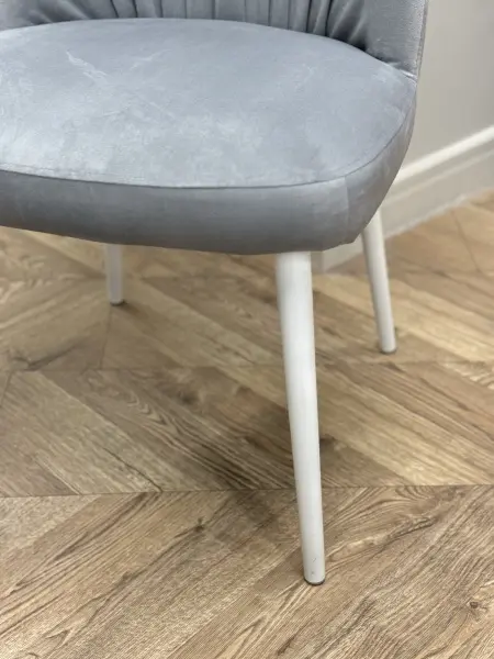 Стул мягкий Рози-s металл белый/3Velu 52 СКЛ. (VIS) Выставочный образец - интернет магазин Масса Мебель