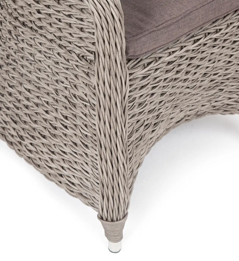 "Равенна" плетеное кресло из искусственного ротанга (гиацинт), цвет серый (sis) - интернет магазин Масса Мебель