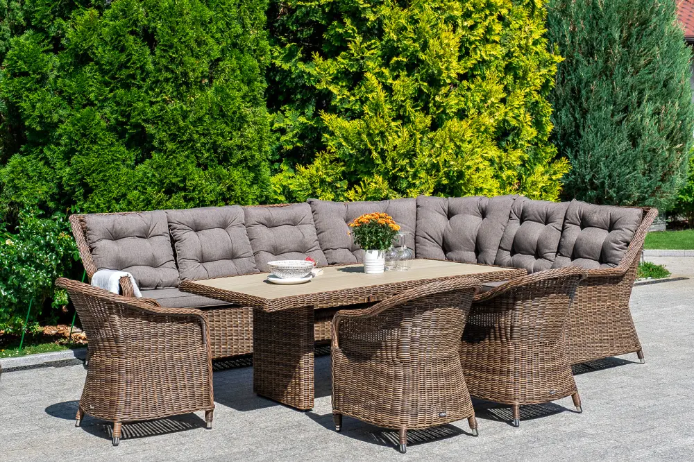 "Бергамо" модульный диван из ротанга, цвет коричневый (sis) | Интернет магазин Масса Мебель