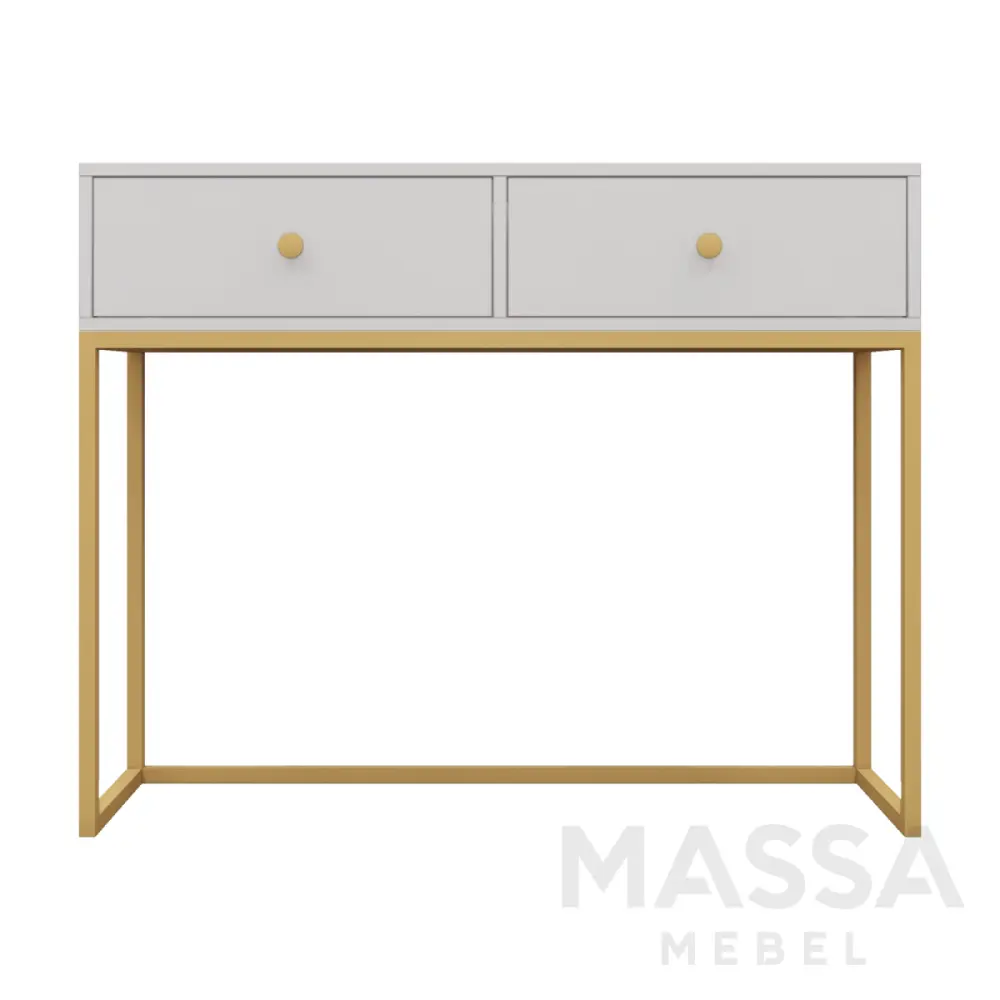 Консоль White металлокаркас золото/ЛДСП белый (ROB) | Интернет магазин Масса Мебель