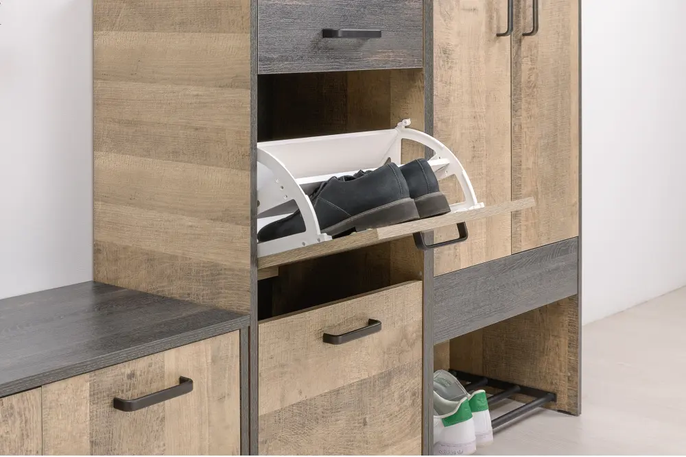 Комплект мебели в прихожую Трувор №1 Дуб Гранж Песочный/Интра (Mob) | Интернет магазин Масса Мебель