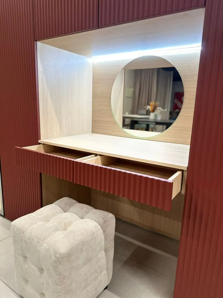 Спальня massa композиция 2 Гардеробная с трюмо бардо/дуб Выставочный образец | Интернет магазин Масса Мебель