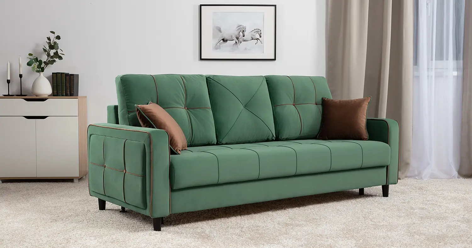 Диван прямой Черри еврокнижка, велюр (NG)