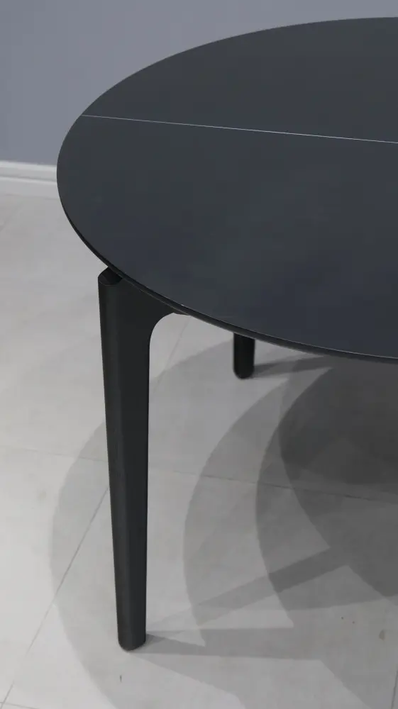 Стол обеденный круглый Морена 1100 Светлый Дуб (Черный)