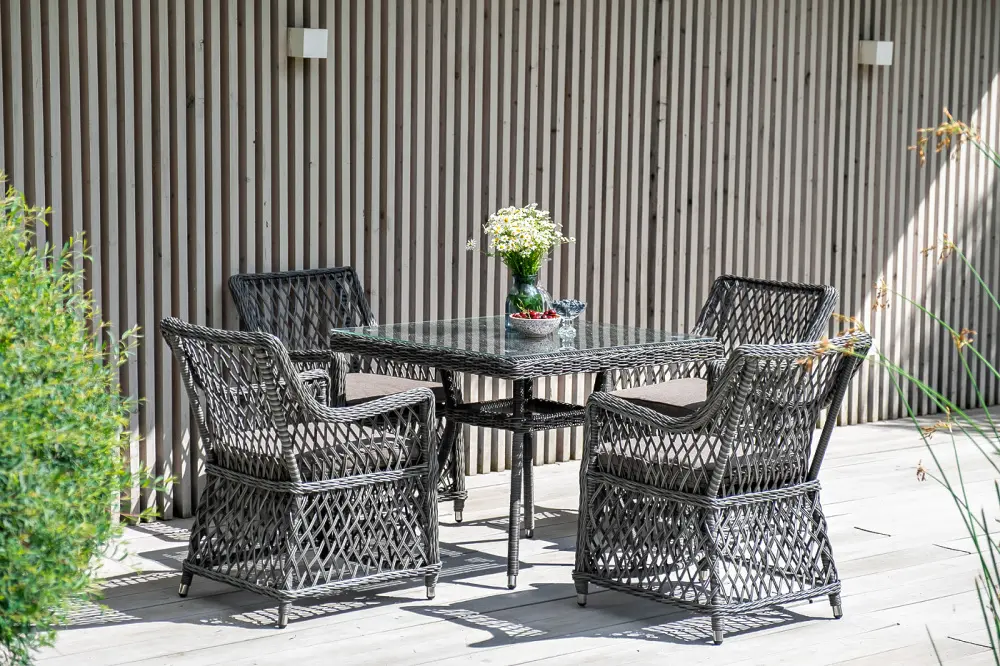 "Айриш" стол плетеный из искусственного ротанга, цвет графит (sis) - интернет магазин Масса Мебель