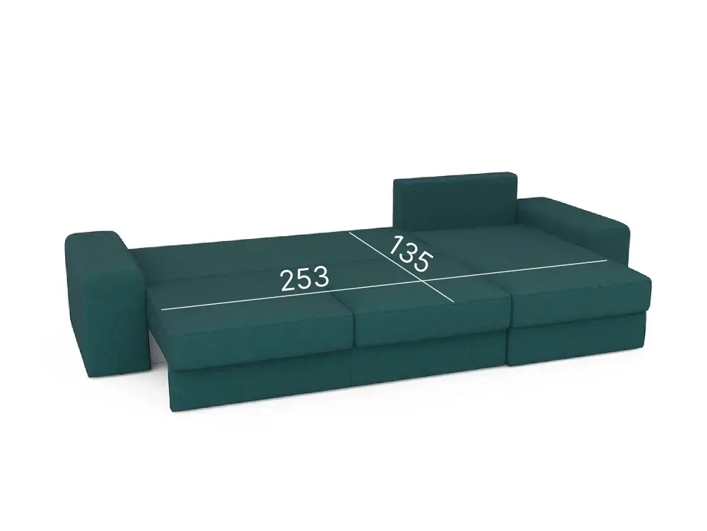 Диван угловой Альма ОМ-60 зеленый, Massa