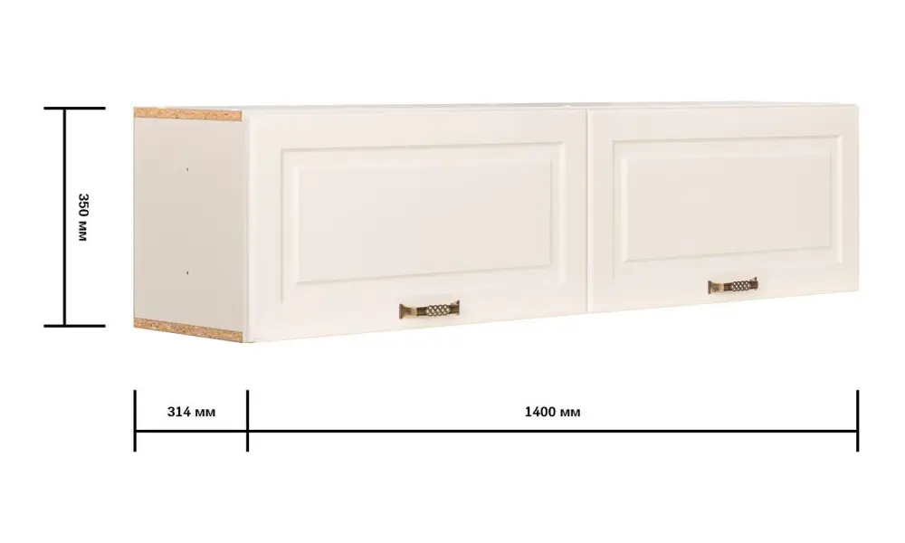 Шкаф навесной Ливерпуль белый ясень ваниль (Mob) | Интернет магазин Масса Мебель