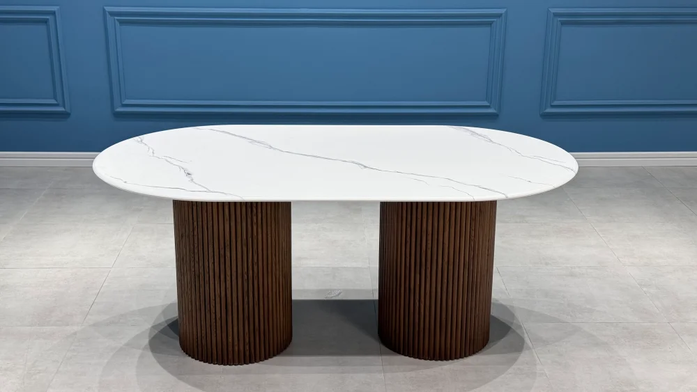 Стол обеденный овальный Рига Д-4 МДФ-дуб, MASSA 