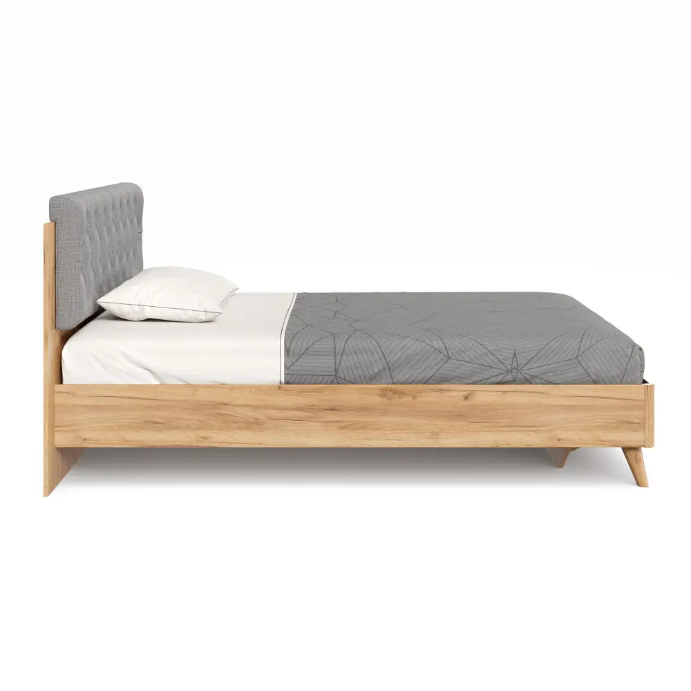 Кровать односпальная 120х200 Марта-2 с мягким изголовьем (каретная стежка Capri/Серый) ЛД | Интернет магазин Масса Мебель