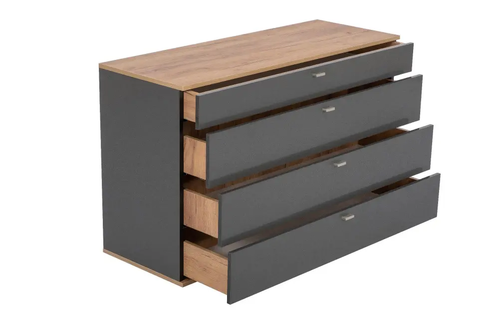 Комод Фиджи 1200  (Дуб Золотой/Антрацит) ЛД - интернет магазин Масса Мебель