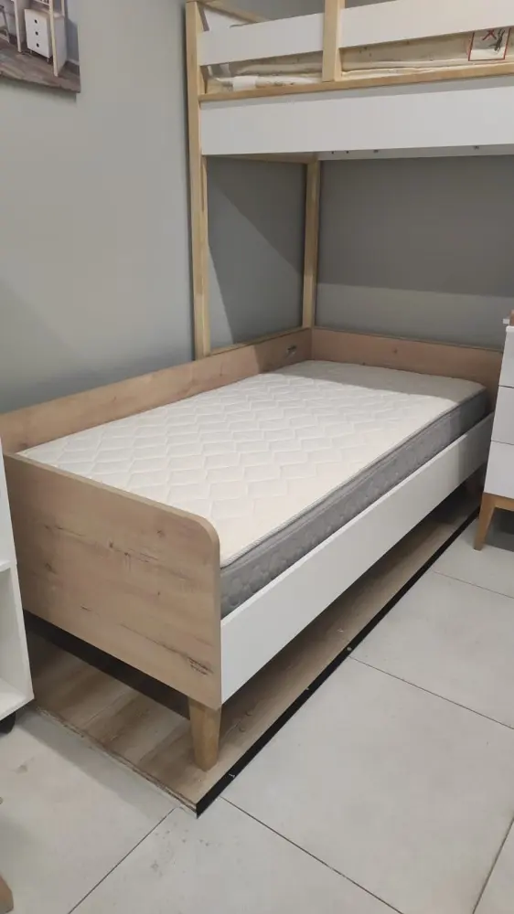 Кровать односпальная Белый коллекция 2+2 (POP) ВЫСТАВОЧНЫЙ ОБРАЗЕЦ