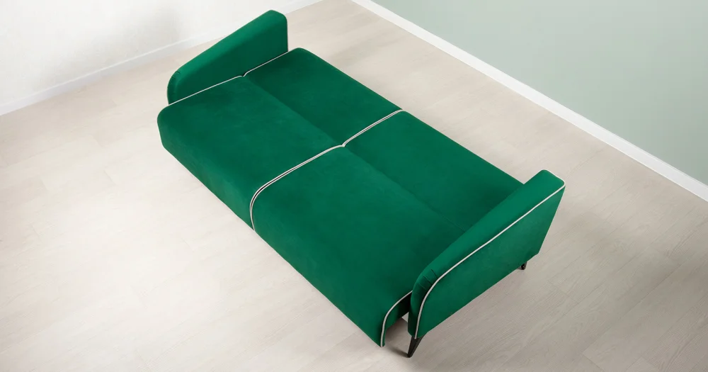 Диван прямой Ноэль-446 книжка, зеленый велюр (NG)
