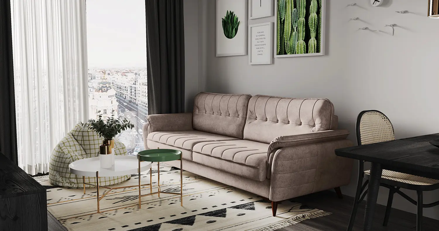 Диван прямой Дорис еврокнижка, велюр (NG)