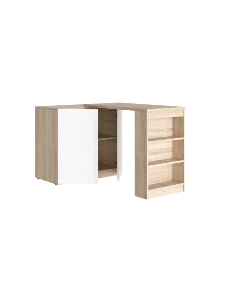 Стол-комод угловой левый (Бежевый/Белый)