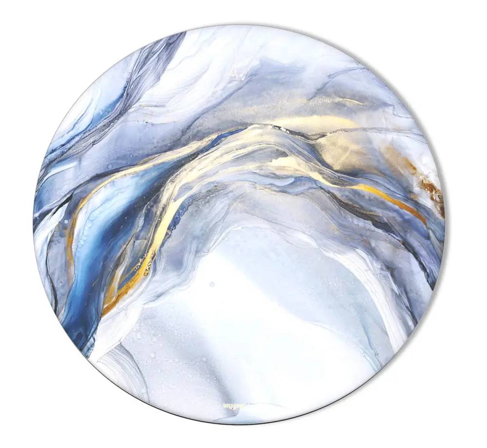 Стол обеденный круглый SHT-TU30/TT32  d-80 МДФ/стекло лунная ночь/серый пластик (SHF) - интернет магазин Масса Мебель