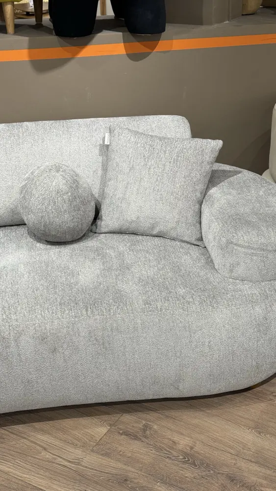 Диван прямой трехместный Rio 3 Seather букле (Турция) (Серый) Выставочный образец | Интернет магазин Масса Мебель
