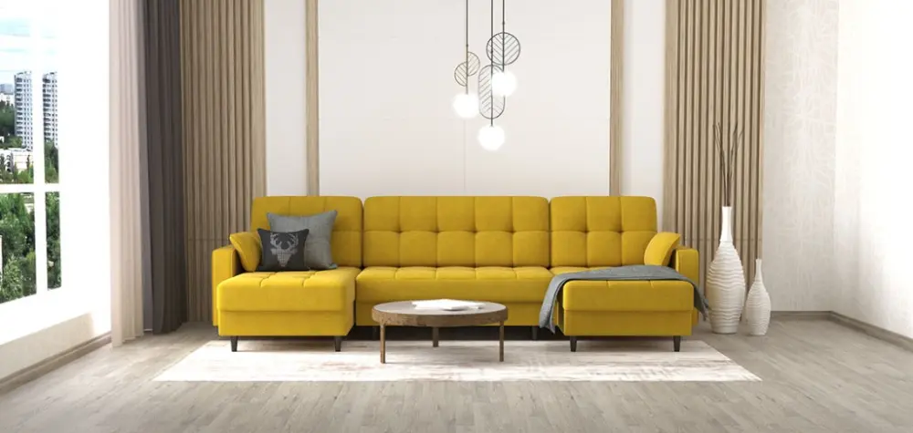 Модульный диван пантограф  Орлеан 1250 + оттоманка + оттоманка(RIV) | Интернет магазин Масса Мебель