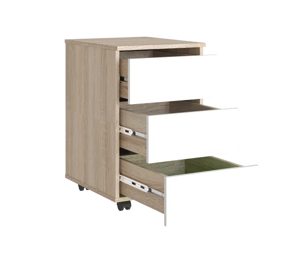 Тумба на колесиках (Бежевый/Белый)